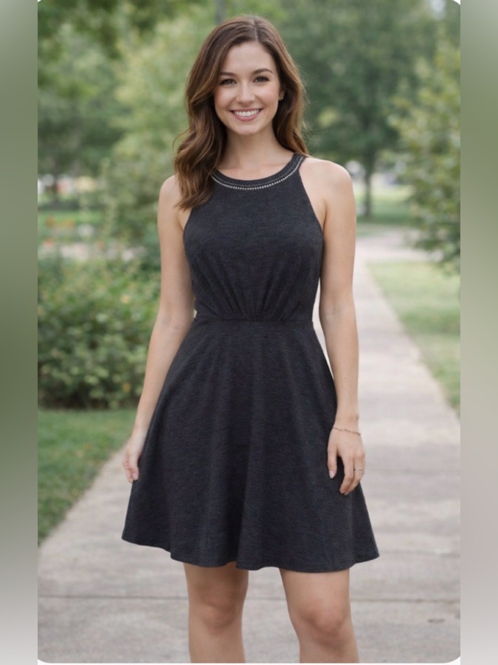 Sandra Darren Black Sleeveless Embellished Textured Dress - Sz 6.     NWOT!
